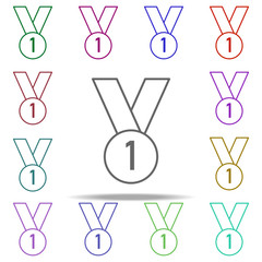 Poster - medal icon. Elements of education in multi color style icons. Simple icon for websites, web design, mobile app, info graphics