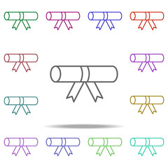 Poster - reading and writing icon. Elements of education in multi color style icons. Simple icon for websites, web design, mobile app, info graphics