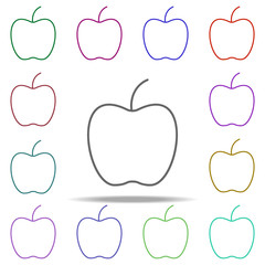 Poster - an Apple icon. Elements of education in multi color style icons. Simple icon for websites, web design, mobile app, info graphics