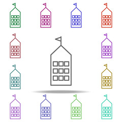 Poster - school icon. Elements of education in multi color style icons. Simple icon for websites, web design, mobile app, info graphics