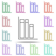Poster - bookshelf icon. Elements of education in multi color style icons. Simple icon for websites, web design, mobile app, info graphics