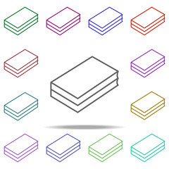 Poster - books icon. Elements of education in multi color style icons. Simple icon for websites, web design, mobile app, info graphics
