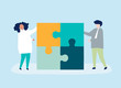 © Rawpixel.com - Character of a couple solving puzzle pieces illustration