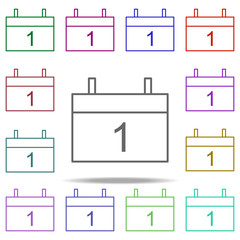 Poster - the calendar icon. Elements of education in multi color style icons. Simple icon for websites, web design, mobile app, info graphics