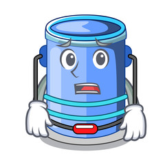 Poster - Afraid cylinder bucket with handle on cartoon