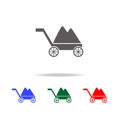 Poster - trolley with soil icon. Elements of garden in multi colored icons. Premium quality graphic design icon. Simple icon for websites, web design, mobile app, info graphics