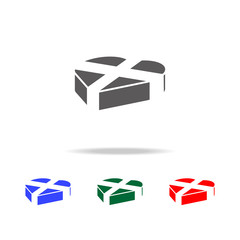Poster - heart gift boxes with ribbon bow icon. Elements of love in multi colored icons. Premium quality graphic design icon. Simple icon for websites, web design, mobile app, info graphics
