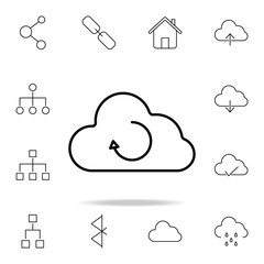 Poster - cloud with a circular arrow icon. Detailed set of simple icons. Premium graphic design. One of the collection icons for websites, web design, mobile app