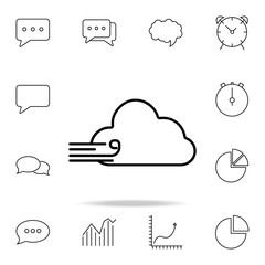 Poster - a cloud with a wind icon. detailed set of simple icons. premium graphic design. one of the collectio
