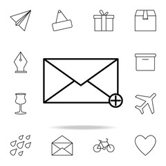 Poster - adding a message icon. Detailed set of simple icons. Premium graphic design. One of the collection icons for websites, web design, mobile app