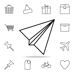 Poster - paper airplane icon. Detailed set of simple icons. Premium graphic design. One of the collection icons for websites, web design, mobile app