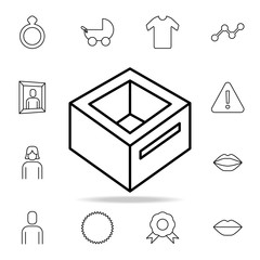 Poster - box with a hole icon. Detailed set of simple icons. Premium graphic design. One of the collection icons for websites, web design, mobile app