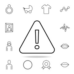 Poster - triangular sign with exclamation point icon. Detailed set of simple icons. Premium graphic design. One of the collection icons for websites, web design, mobile app