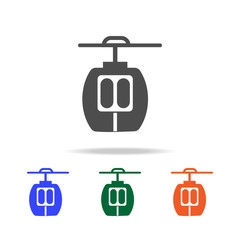 Poster - ski cable lift icon for ski and winter sports icon. elements of christmas holidays in multi colored 