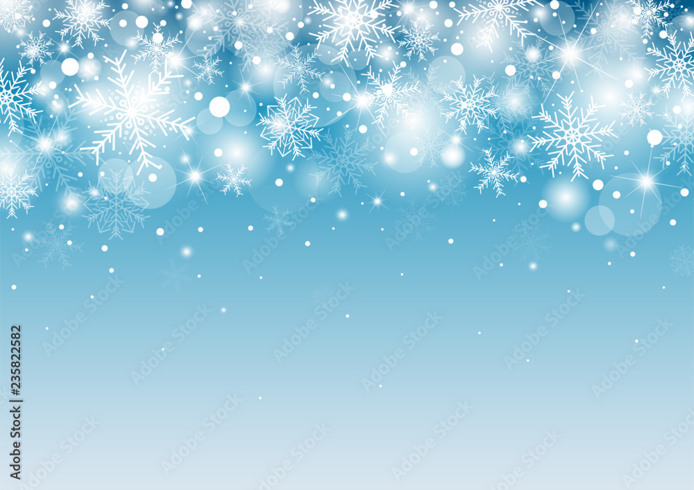 Christmas background concept design of white snowflake and snow with ...