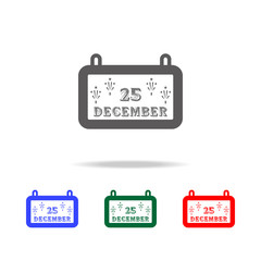 Poster - christmas calendar icon. Elements of Christmas holidays in multi colored icons. Premium quality graphic design icon. Simple icon for websites, web design, mobile app