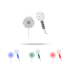 Poster - Bengal lights and cracker icon. Elements of Christmas holidays in multi colored icons. Premium quality graphic design icon. Simple icon for websites, web design, mobile app
