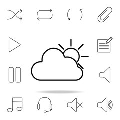 Poster - the sun behind the clouds icon. Detailed set of simple icons. Premium graphic design. One of the collection icons for websites, web design, mobile app