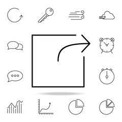 Poster - the exit sign of an arrow from a square icon. Detailed set of simple icons. Premium graphic design. One of the collection icons for websites, web design, mobile app