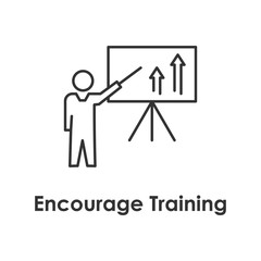 Poster - teacher, board, training icon with name