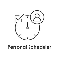 Aufkleber - clock, check, man icon with name