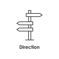 Poster - direction, arrow icon with name