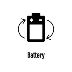 Poster - Battery icon with description. Element of energy saving icon for mobile concept and web apps. Detailed Battery icon can be used for web and mobile