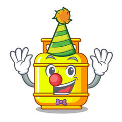 Sticker - Clown gas tank cylinder Isolated on mascot