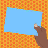 Fototapeta  - Design business concept Empty copy space modern abstract background. Drawn Hu analysis Hand Holding Presenting Blank Color Paper Cardboard Vector