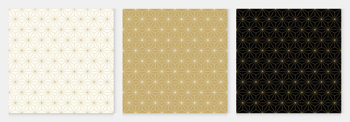 Wall Mural - Background pattern seamless cube and triangle abstract gold luxury color geometric vector.