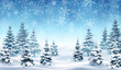 Background with Falling Snow and Forest