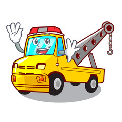 Wall Mural - Waving truck tow the vehicle with mascot