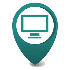 Leinwandbilder - map marker icon, 3d vector pin location in green, gps icon, parking car