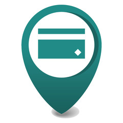 Poster - map marker icon, 3d vector pin location in green, gps icon, atm