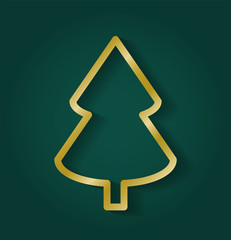 Sticker - Beautiful Golden Christmas Tree