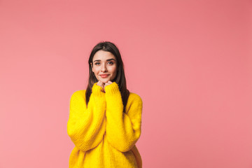 Canvas Print - Lovely young woman wearing warm sweater