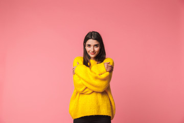 Poster - Lovely young woman wearing warm sweater