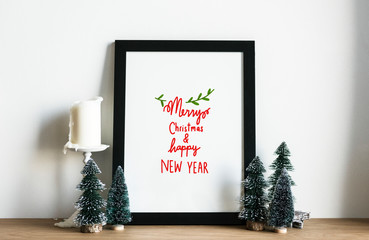 Poster - Christmas holiday greeting design mockup