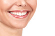 © Nobilior - Closeup shot of beautiful female smile, isolated on white background