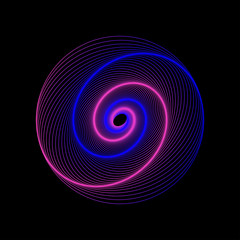Poster - Elegant glowing circle. Tunnel abstract. Twisted lines. Space tunnel.Vector illustration.