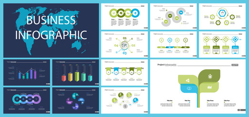 Poster - Set of accounting or economics concept infographic charts. Business diagrams for presentation slide templates. For corporate report, advertising, banner and brochure design.