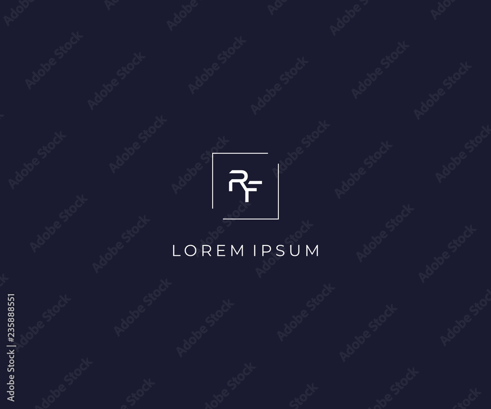 letter RF logo design template Stock Vector | Adobe Stock