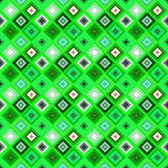 Poster - Green geometrical diagonal square mosaic tile pattern background - seamless illustration