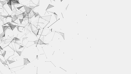 Aufkleber - Abstract background consisting of triangles in space. Polygonal white background. Plexus effect. 3d rendering.