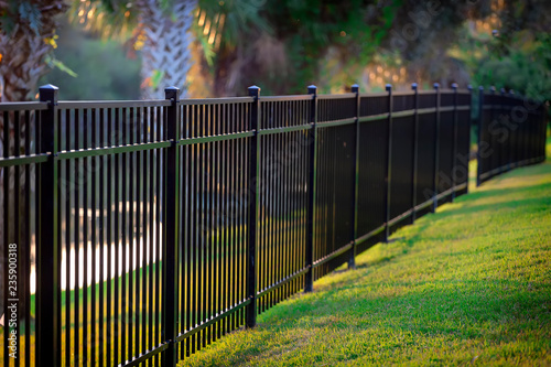 Black Aluminum Fence 3 Rails Poster Mural XXL