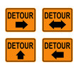 Detour Signs Set