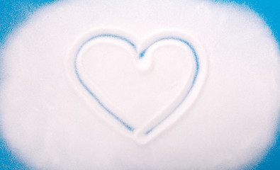 Wall Mural - White sugar background, heart