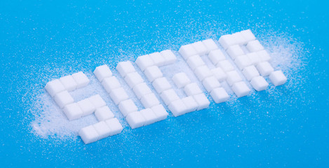 Wall Mural - White sugar cubes background