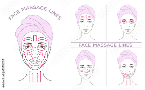 Fotografía Face of a beautiful young woman in a spa salon, in a turban, a towel