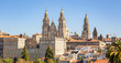 Santiago de Compostela view and amazing Cathedral of Santiago de Compostela with the new restored facade